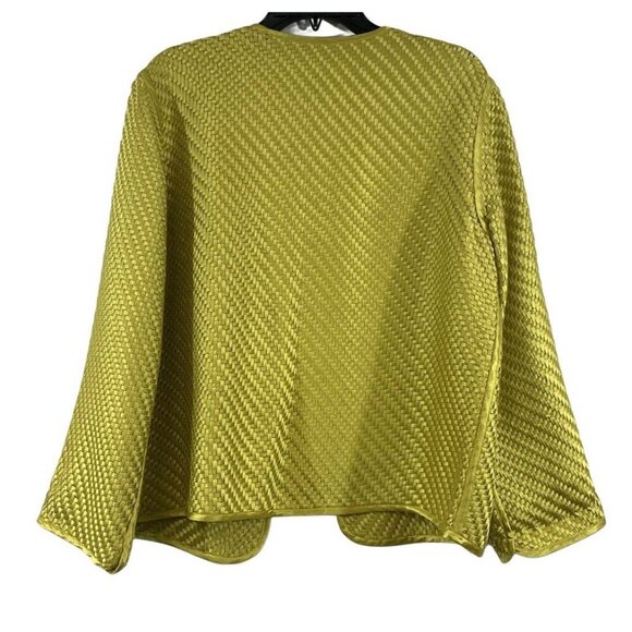 Chico’s Vtg Citron Yellow Braided Jacket Blazer Cardigan, Classic 1980s Preppy - Picture 2 of 3